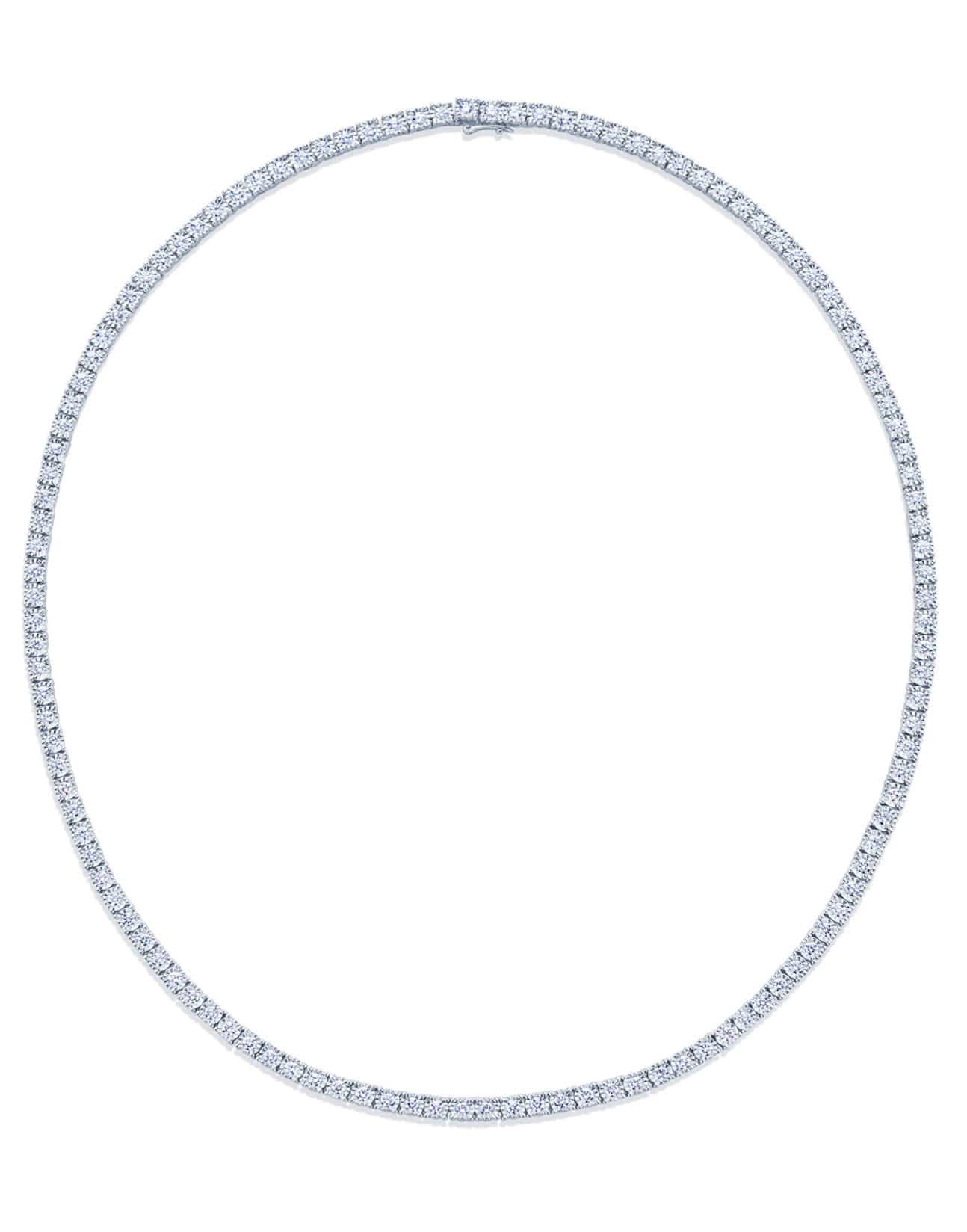 KWIAT-Sunburst Diamond Line Necklace-WHITE GOLD