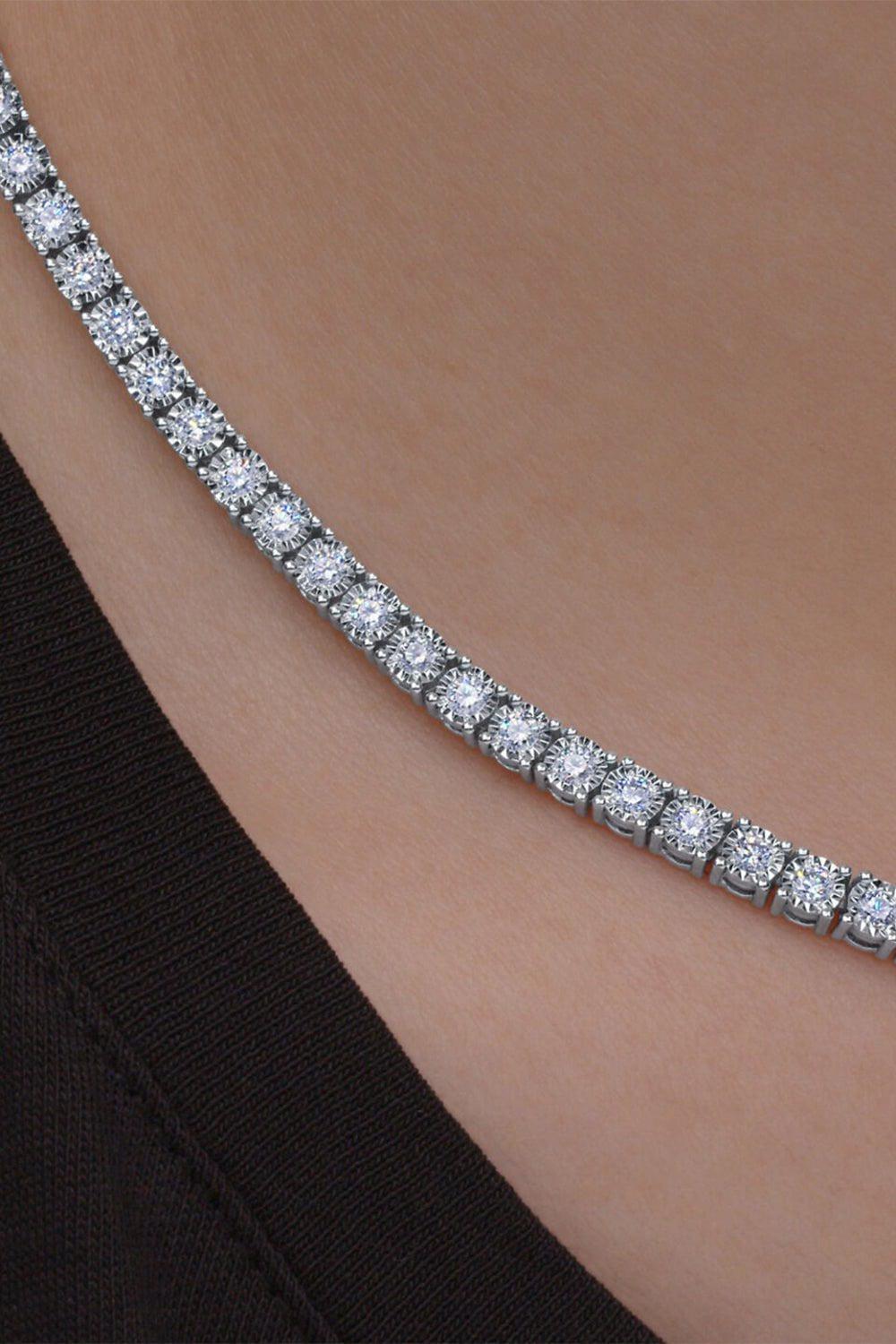 KWIAT-Sunburst Diamond Line Necklace-WHITE GOLD