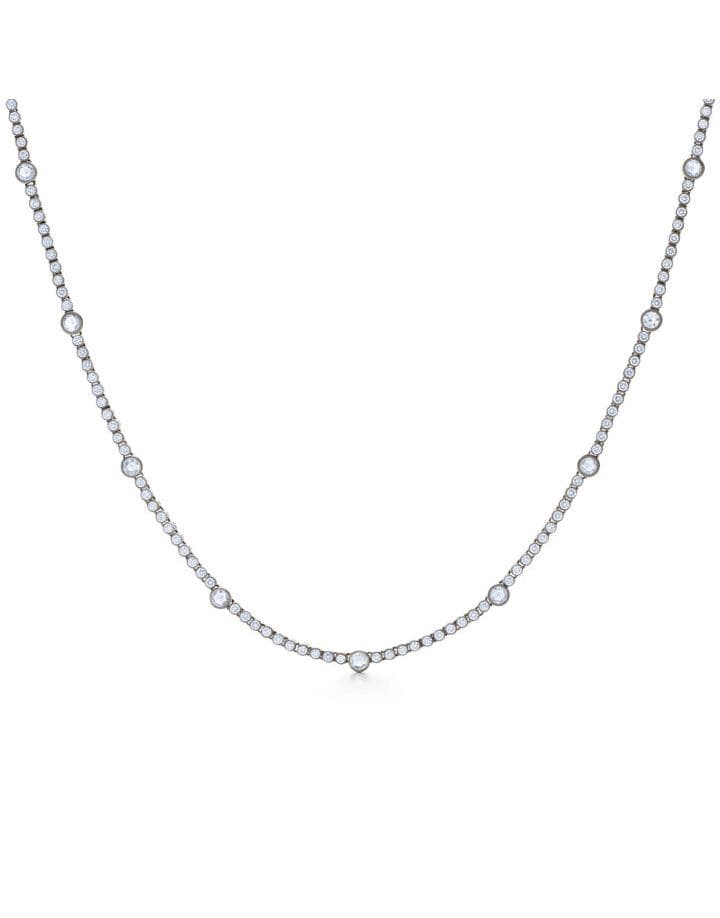 KWIAT-Vintage Diamond Confetti Line Necklace-WHITE GOLD