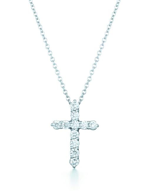 KWIAT-White Gold Diamond Cross Necklace-WHITE GOLD
