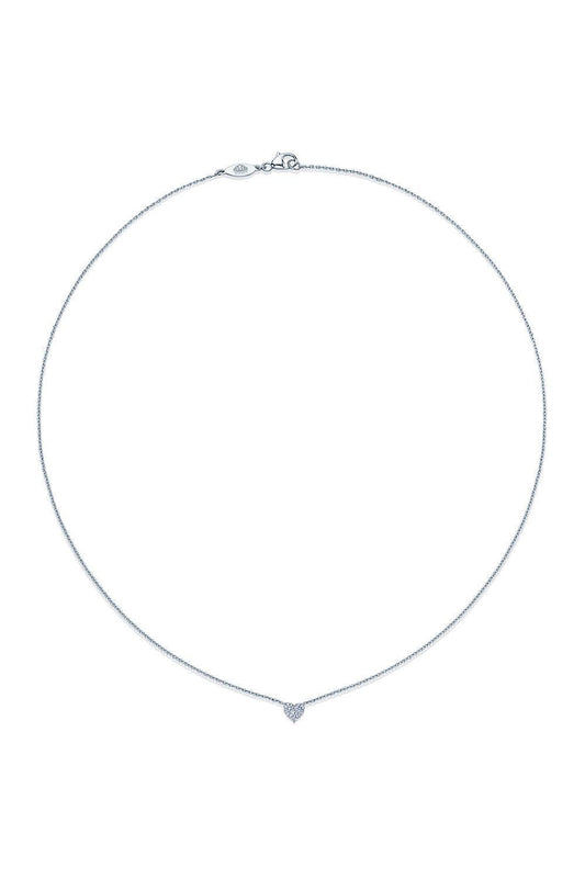 Sunburst Diamond Heart Pendant Necklace-WHITE GOLD-16-JEWELRYFINE JEWELNECKLACE O-Vendor