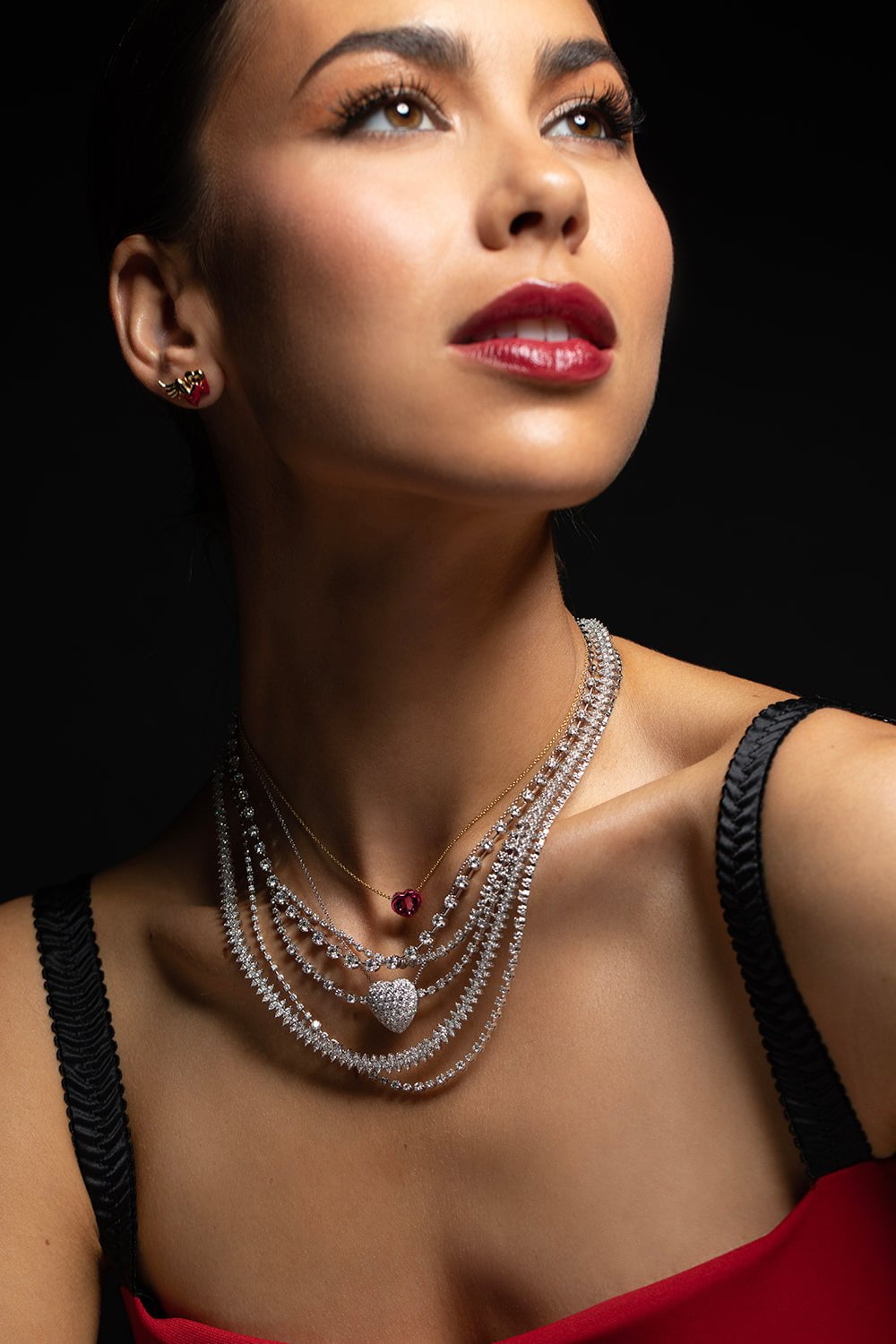 KWIAT-Pave Diamond Heart Pendant Necklace-WHITE GOLD