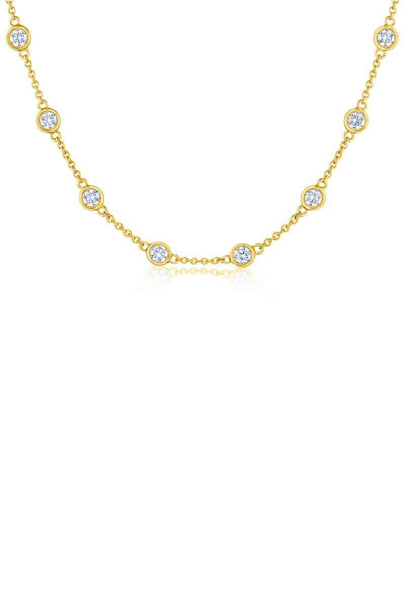 KWIAT-Bezel Set Diamond String Necklace-YELLOW GOLD