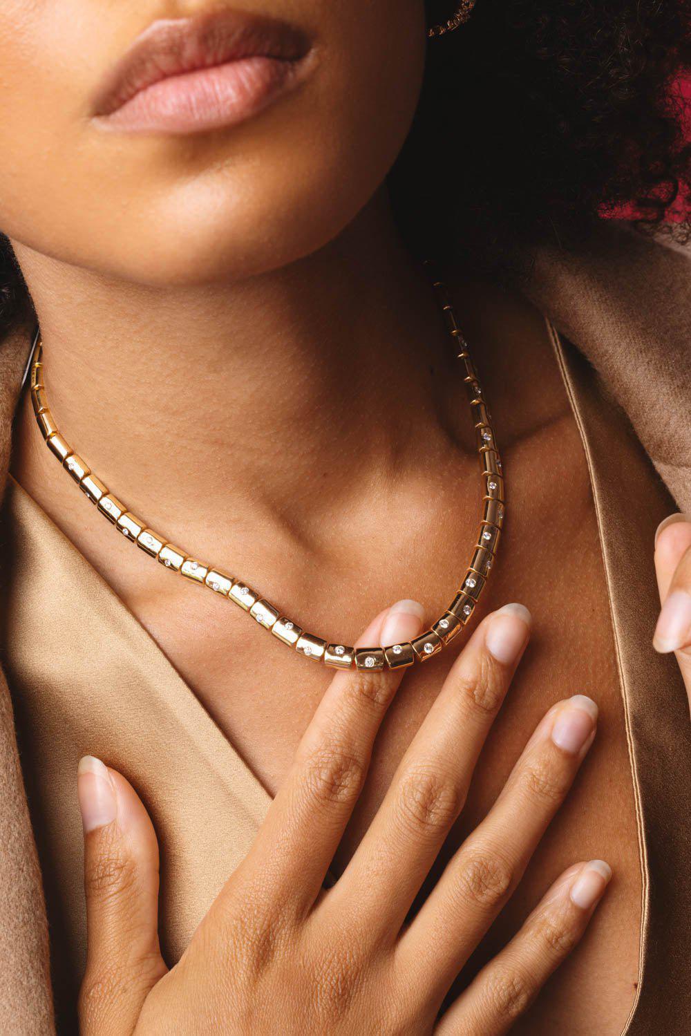 KWIAT-Diamond Cobblestone Necklace-YELLOW GOLD