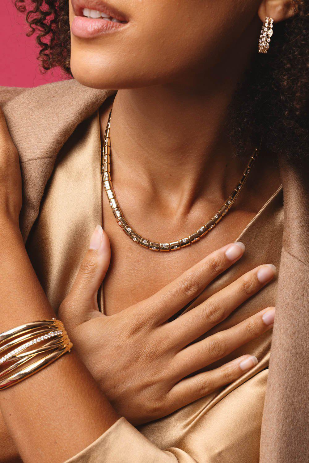 KWIAT-Diamond Cobblestone Necklace-YELLOW GOLD