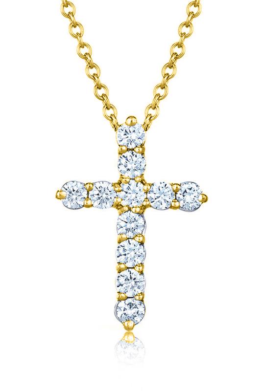 KWIAT-Diamond Cross Pendant Necklace - Yellow Gold-YELLOW GOLD