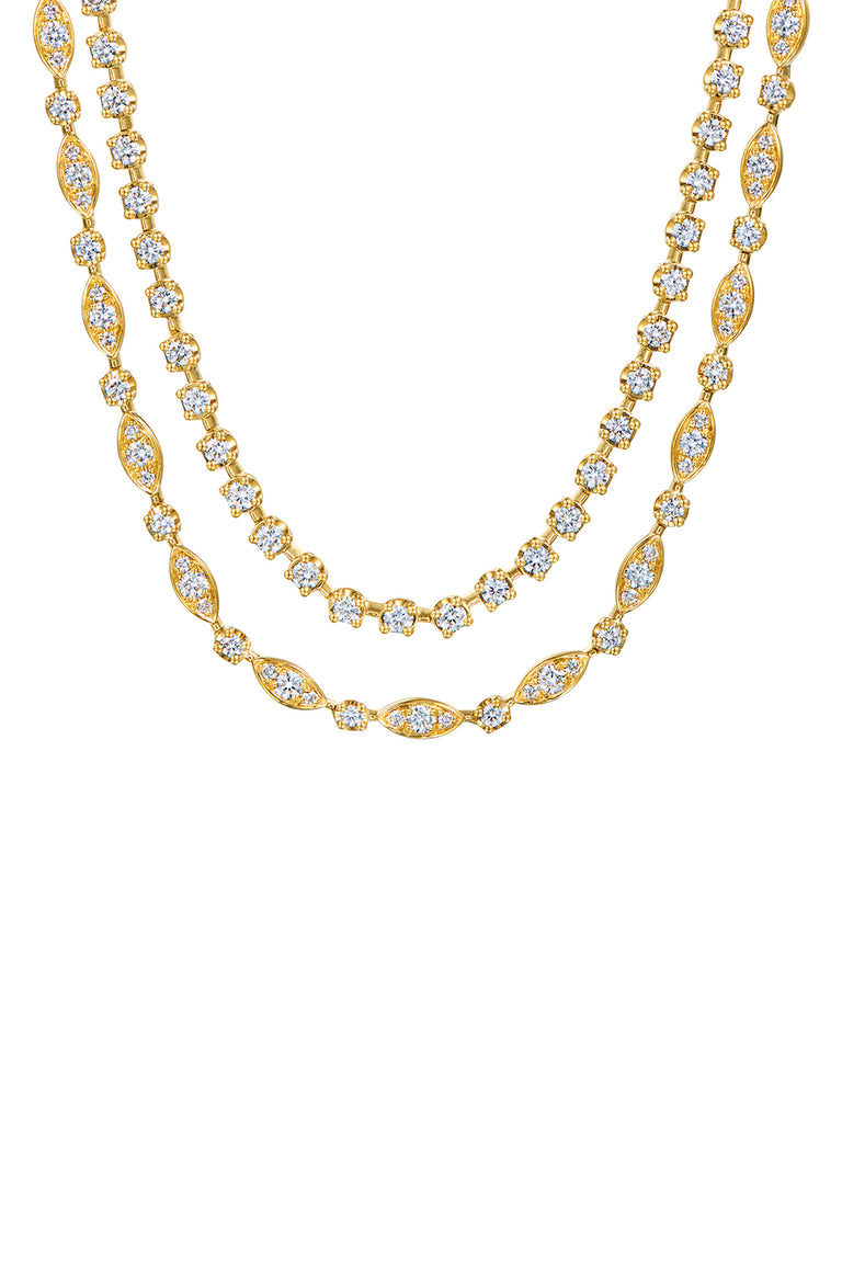 Diamond Starry Night Double Line Necklace