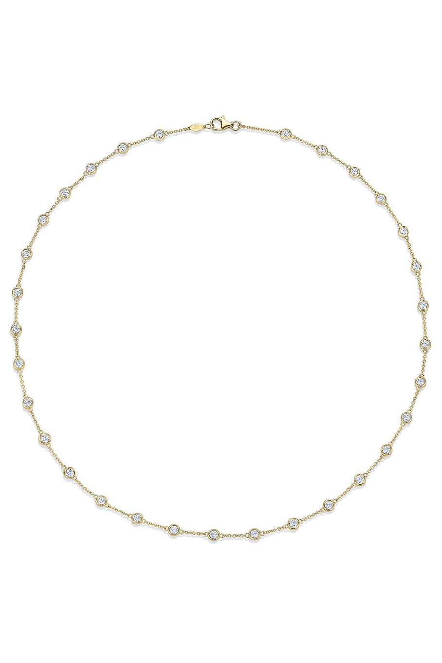 KWIAT-Diamond Strings Bezel Necklace-YELLOW GOLD