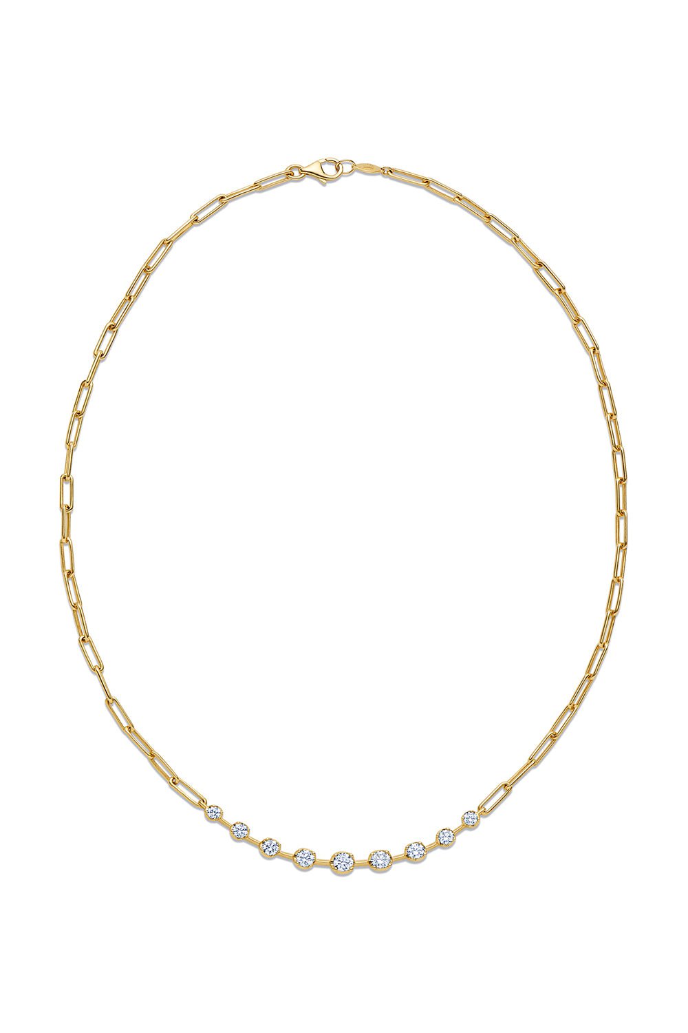 KWIAT-Partial Diamond Link Necklace-YELLOW GOLD