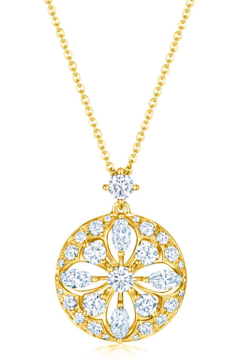 KWIAT-Star Frame Pendant Necklace-YELLOW GOLD