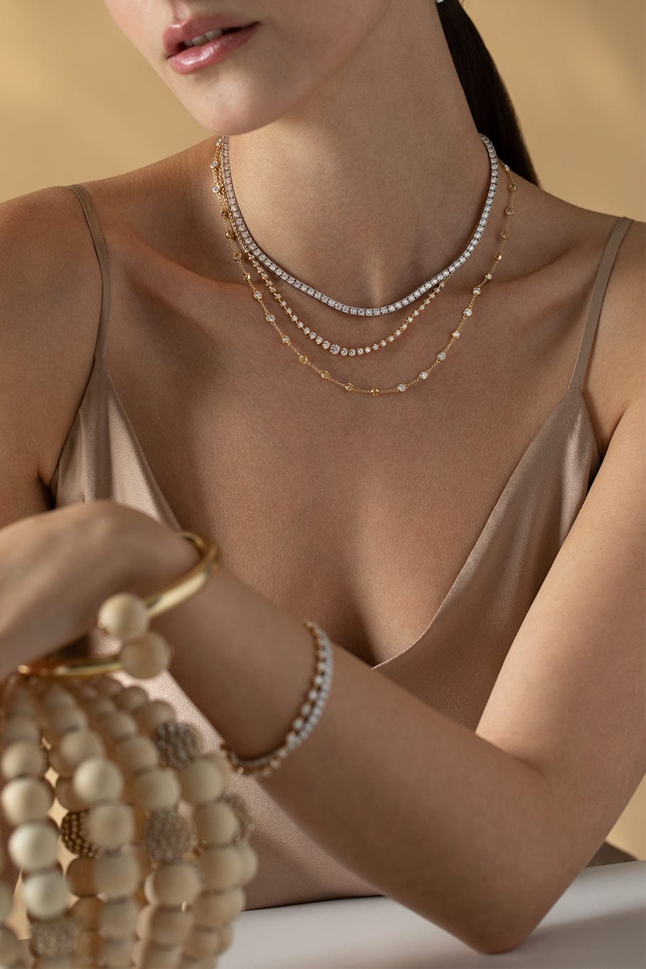 KWIAT-Starry Night Demi-Riviera Necklace-YELLOW GOLD