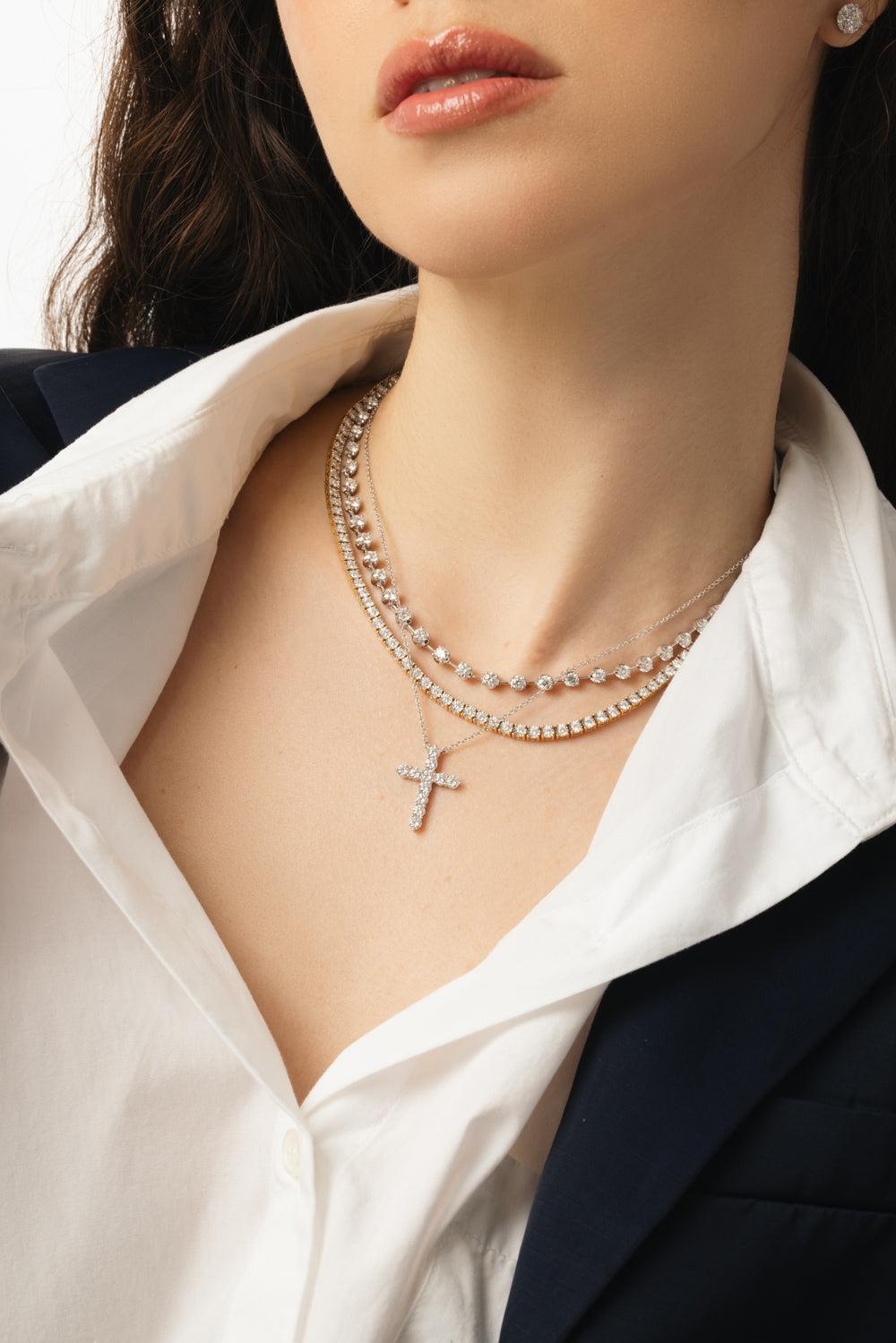 Sunburst Diamond Line Necklace-YELLOW GOLD-JEWELRYFINE JEWELNECKLACE O-KWIAT