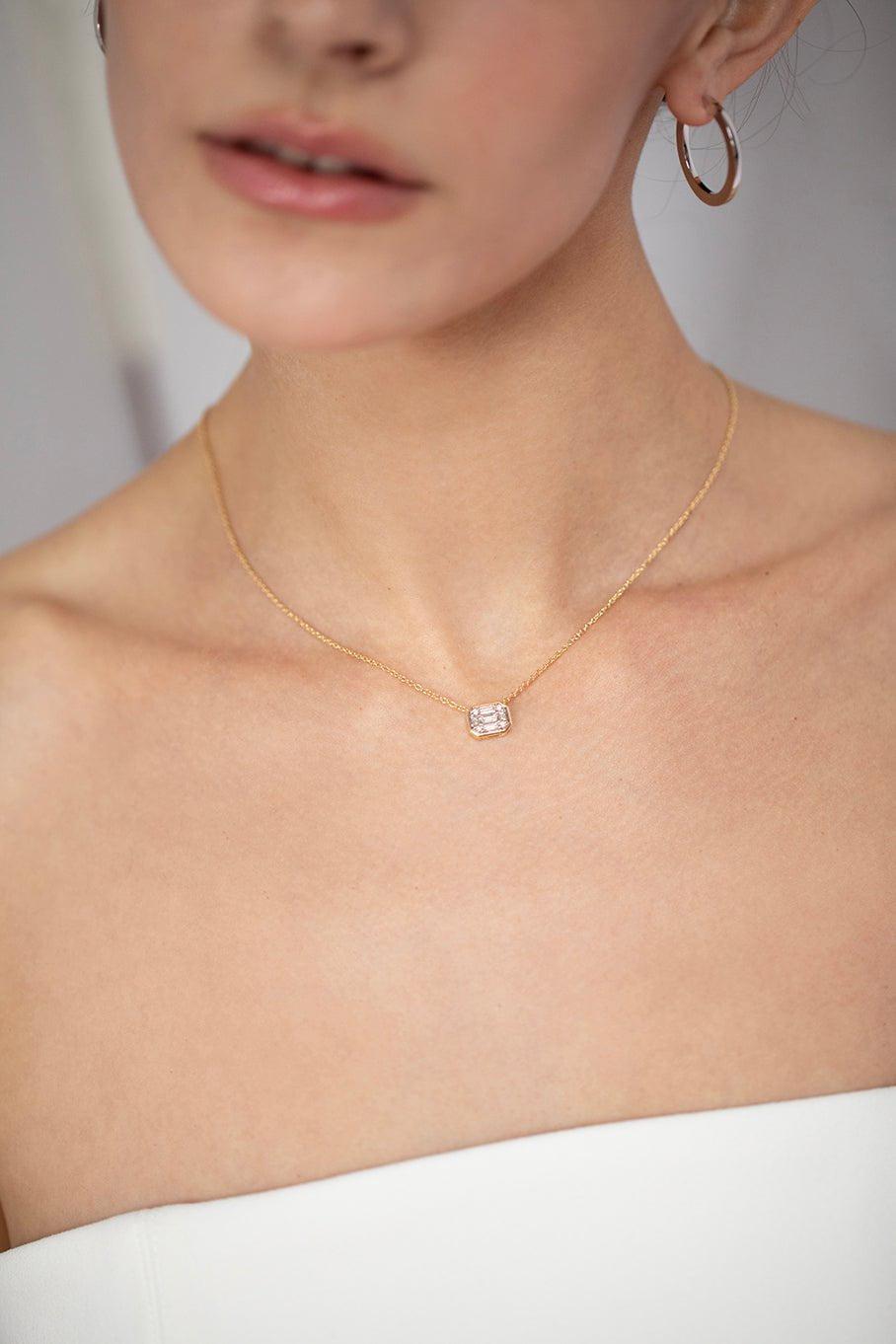 KWIAT-Sunburst Diamond Pendant Necklace-YELLOW GOLD