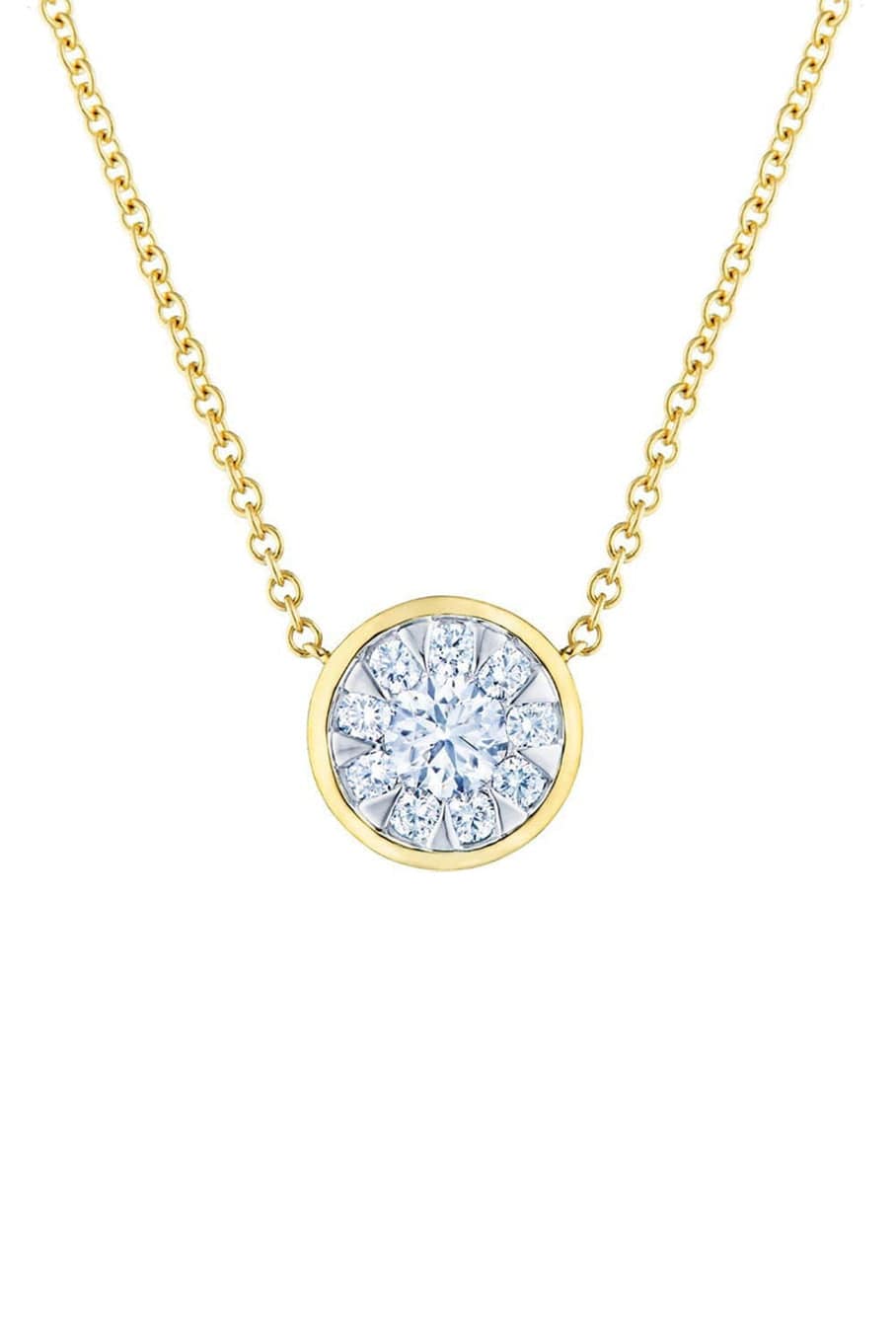 KWIAT-Sunburst Diamond Pendant Necklace-YELLOW GOLD