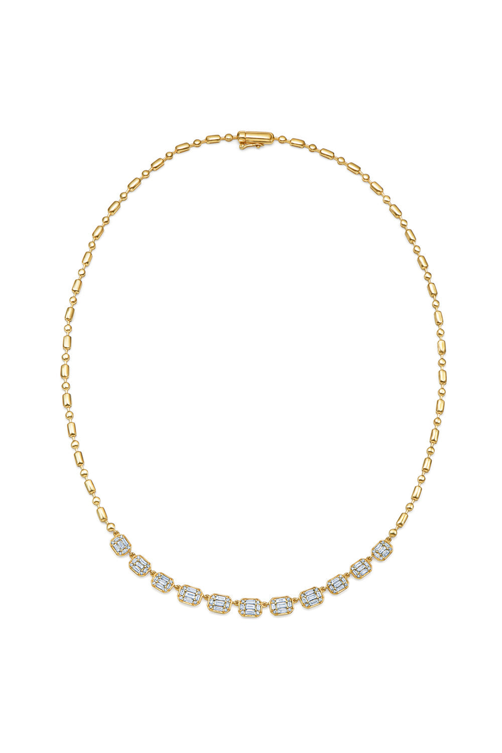 KWIAT-Sunburst Graduated Line Necklace-YELLOW GOLD