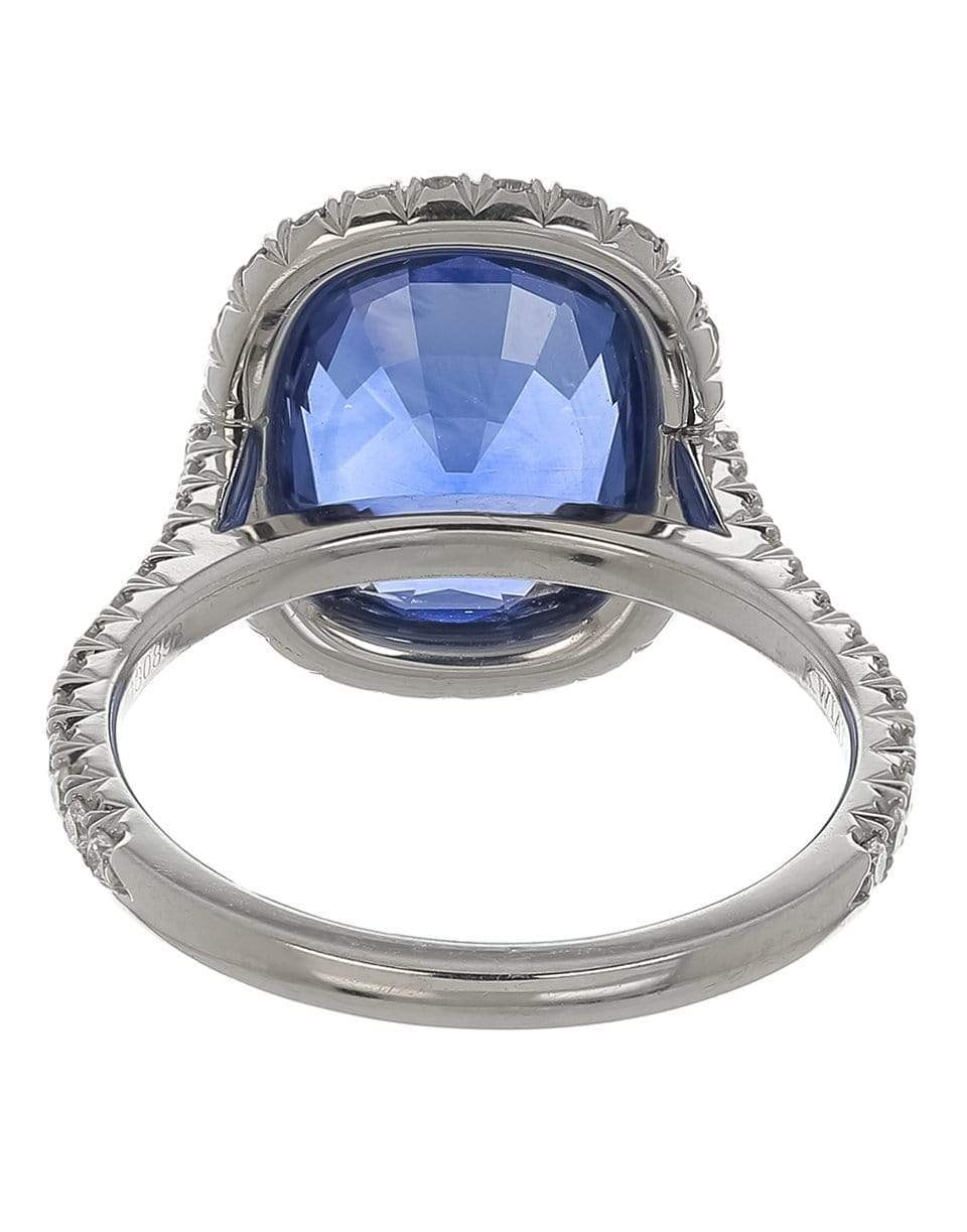 KWIAT-Cushion Blue Sapphire and Diamond Ring-PLAT
