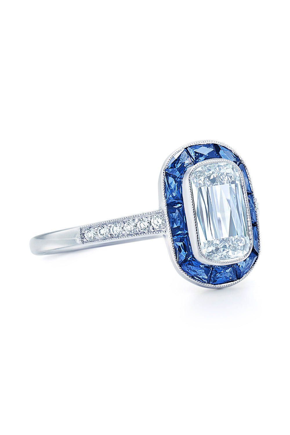 KWIAT-Sapphire Diamond Engagement Ring-PLATINUM