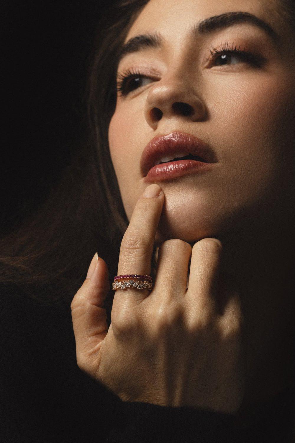 KWIAT-Round Marquise Diamond Band Ring-ROSE GOLD