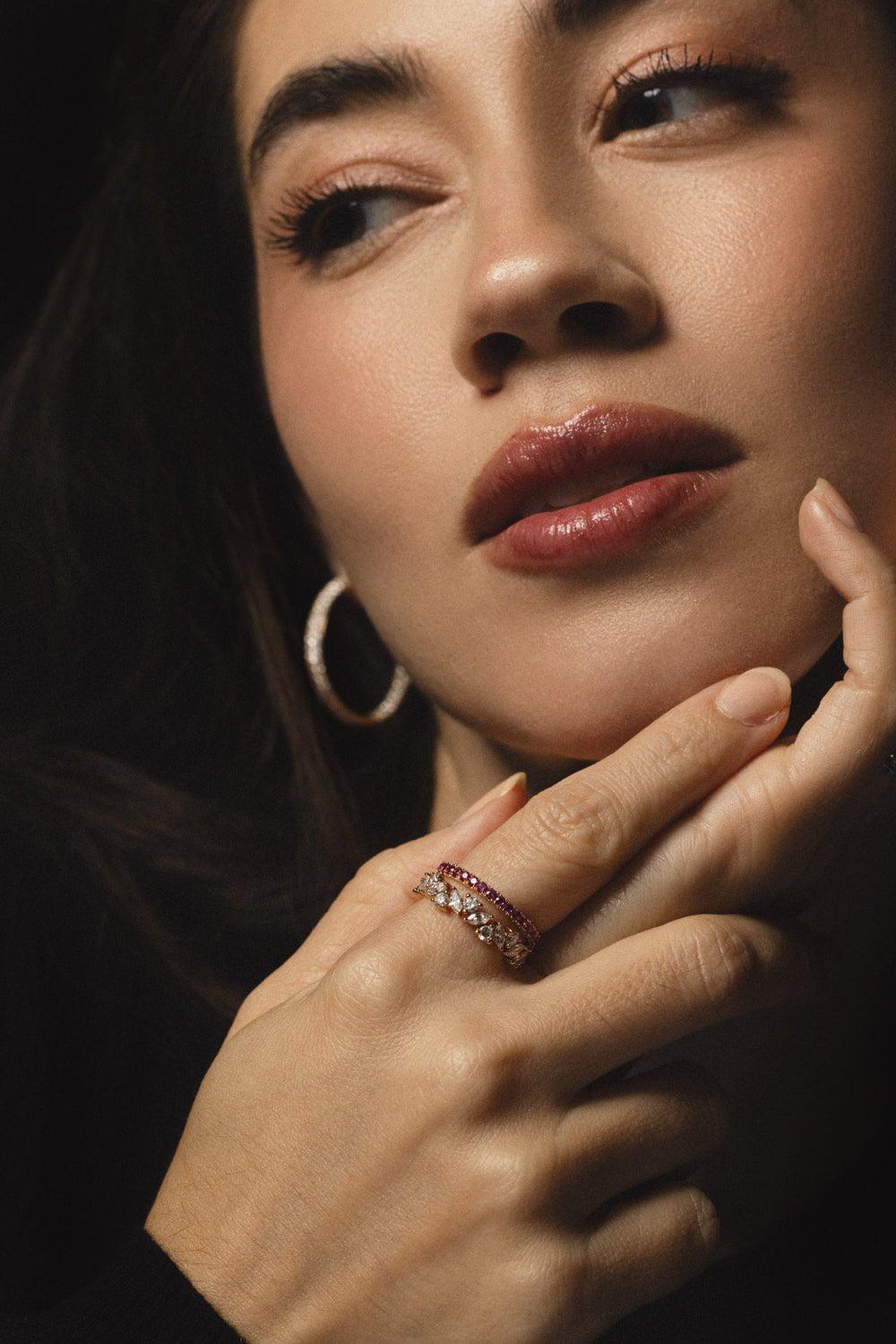 KWIAT-Round Marquise Diamond Band Ring-ROSE GOLD