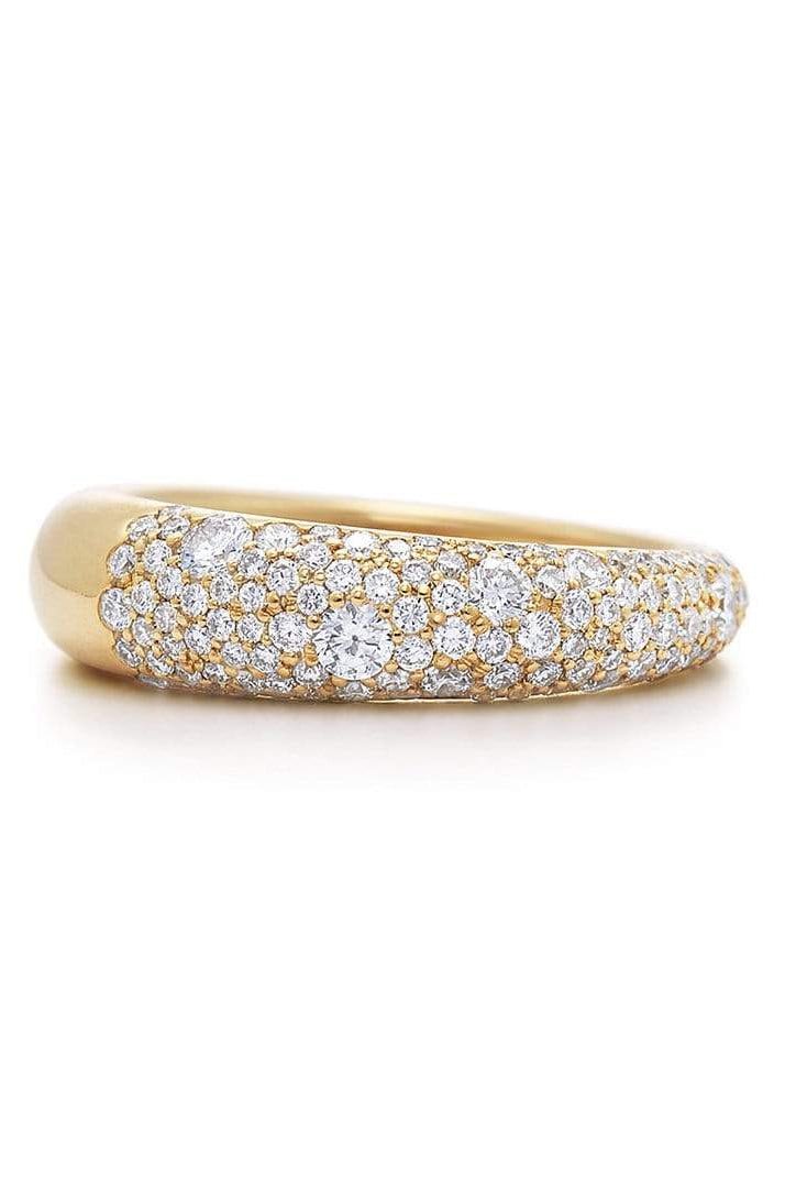 KWIAT-Moonlight 3-Row Ring with Pave Diamonds - Rose Gold-ROSE GOLD