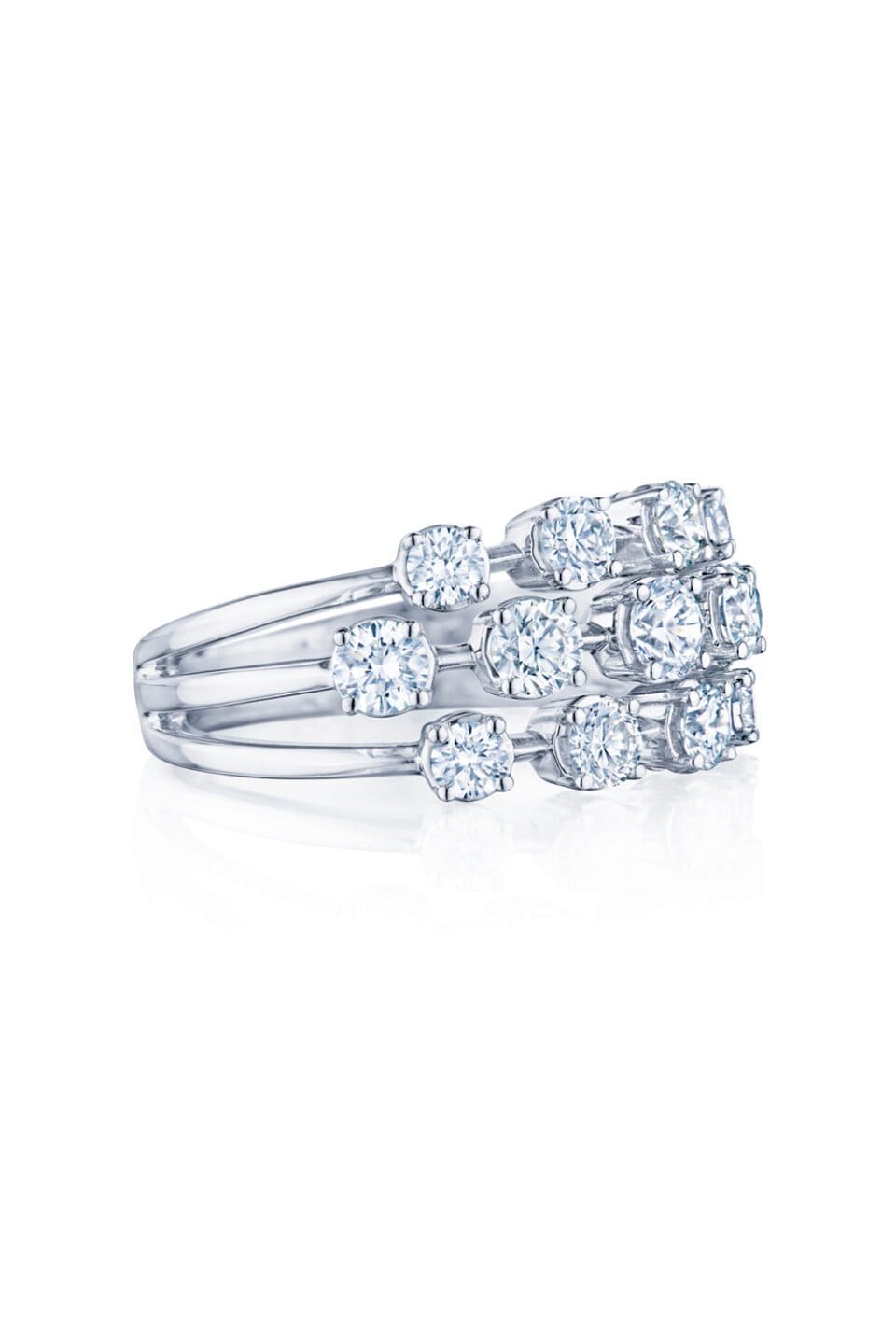 KWIAT-Three Row Diamond Ring-WHITE GOLD