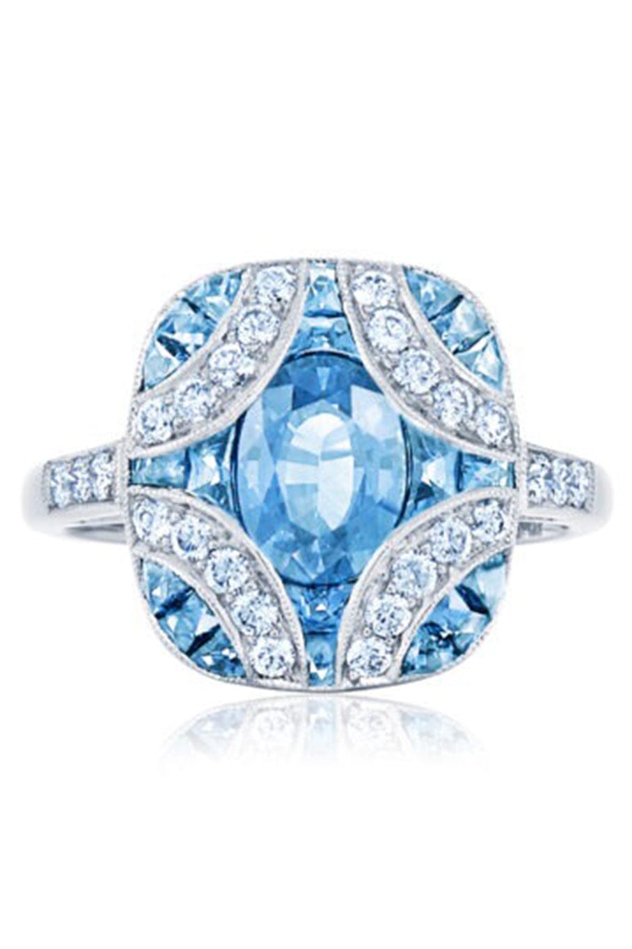 KWIAT-Argyle Aquamarine Diamond Ring-WHITE GOLD