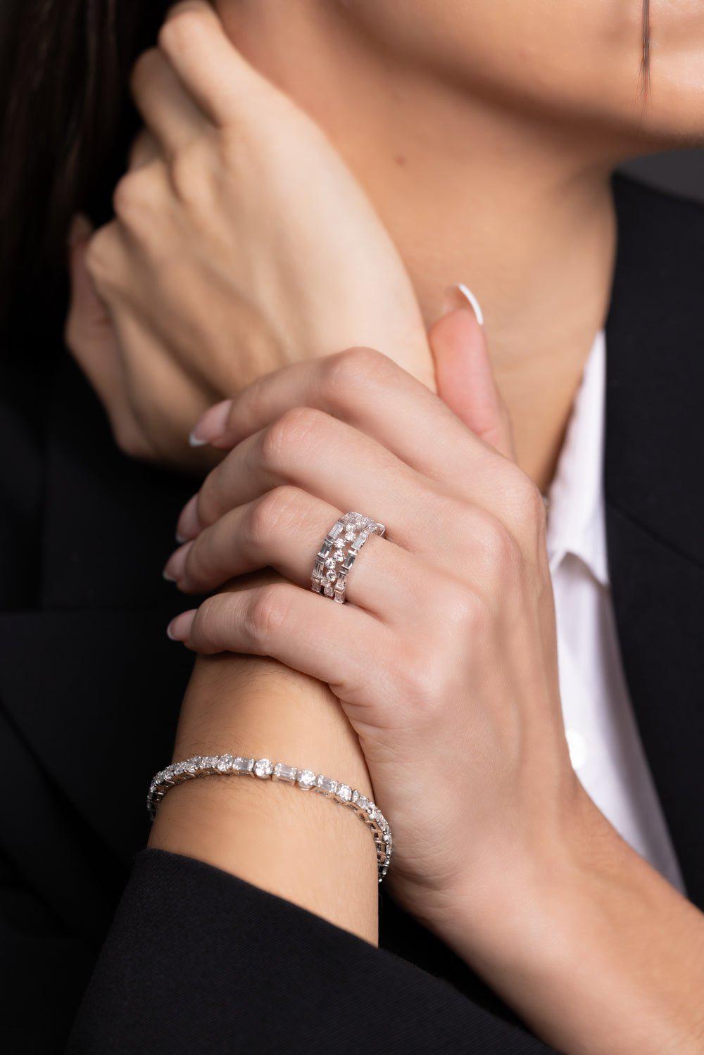 KWIAT-Duet Diamond Band Ring-WHITE GOLD