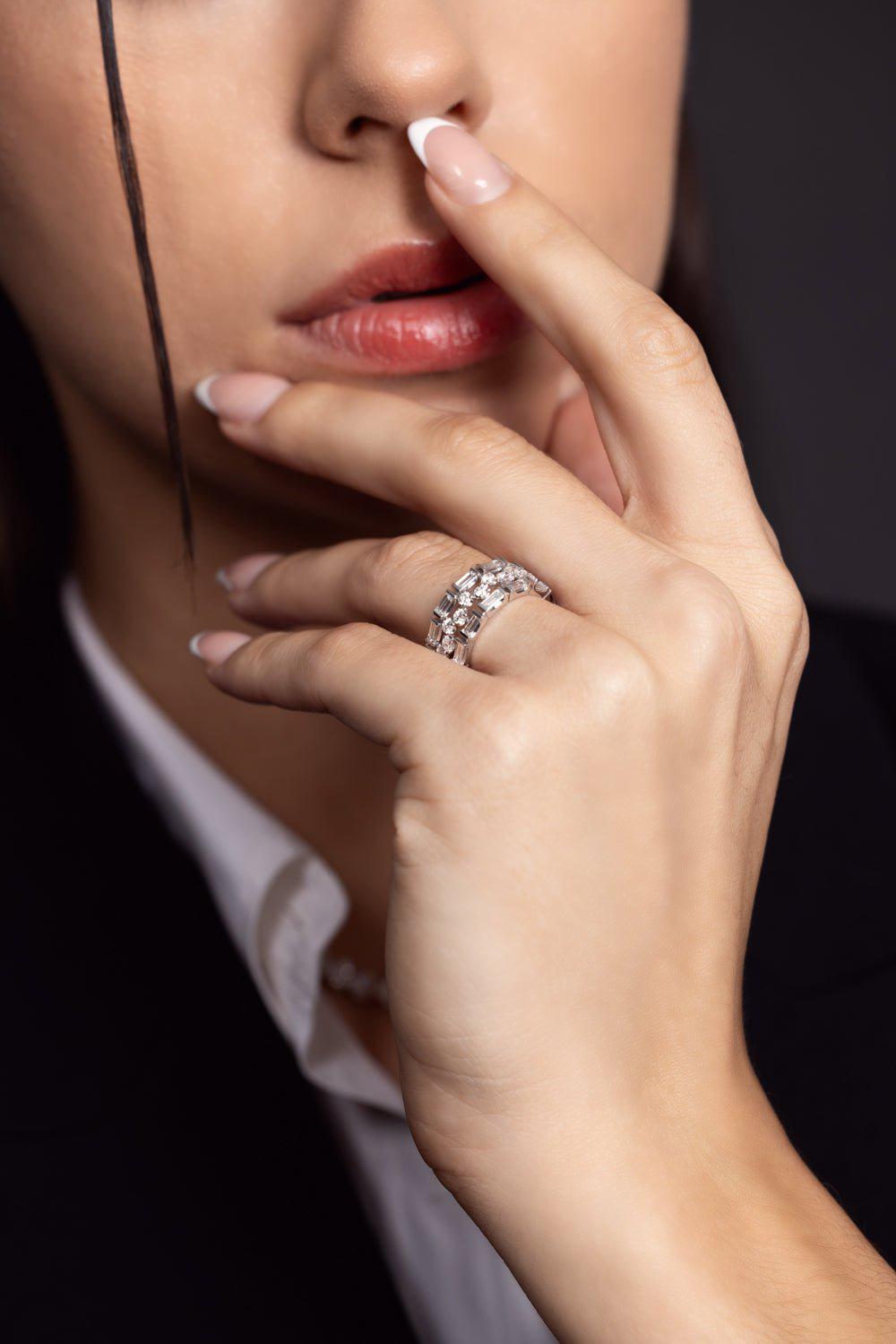 KWIAT-Duet Diamond Band Ring-WHITE GOLD