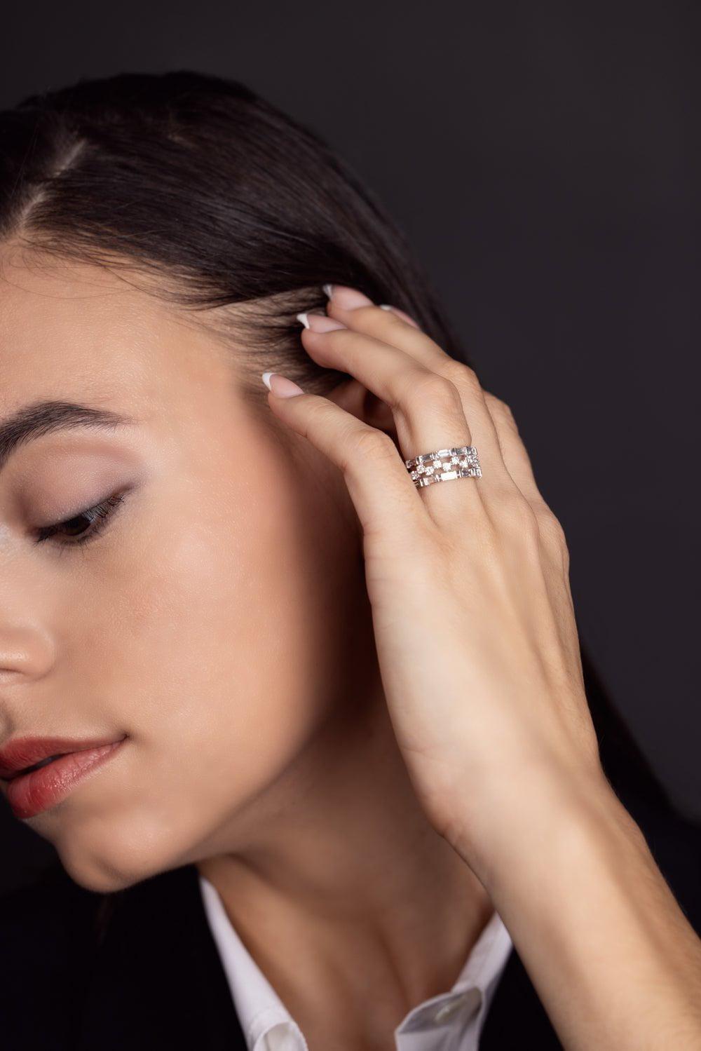 KWIAT-Duet Diamond Band Ring-WHITE GOLD