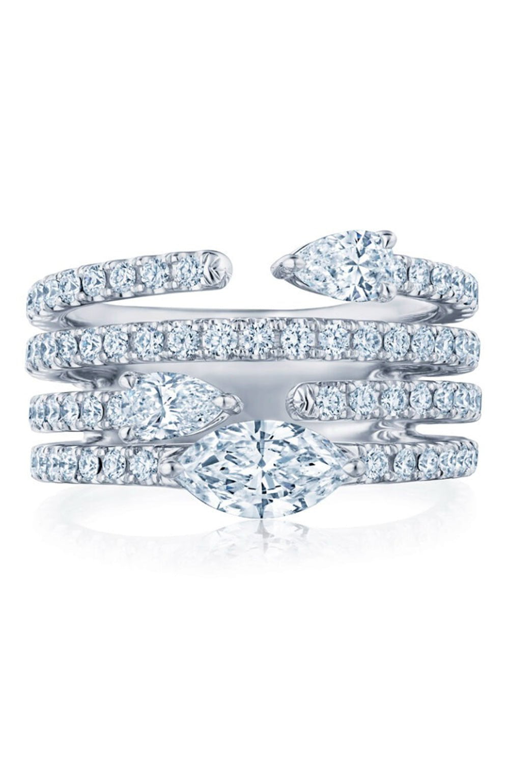 KWIAT-Four Row Diamond Ring-WHITE GOLD