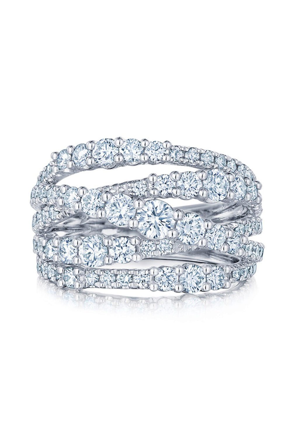 KWIAT-Lyric 5 Row Diamond Ring-WHITE GOLD