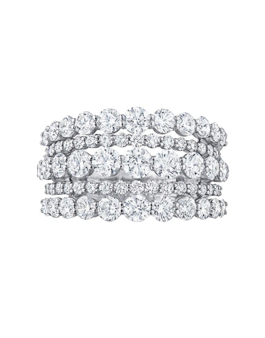 KWIAT-Lyric Five Row Diamond Ring-WHITE GOLD
