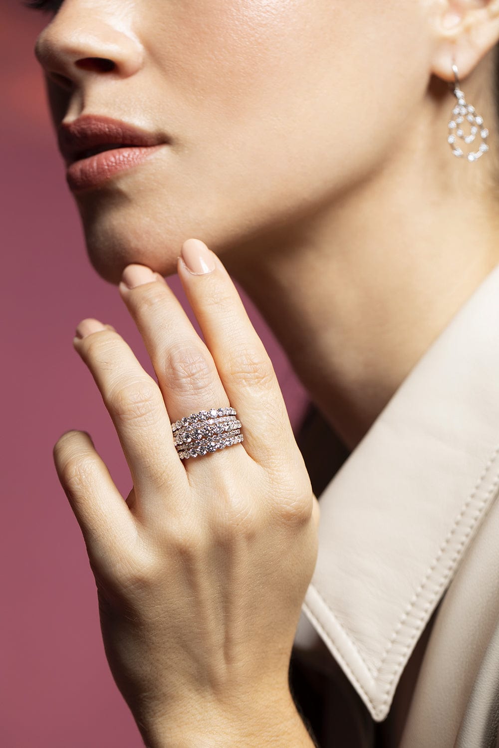 KWIAT-Lyric Five Row Ring-WHITE GOLD
