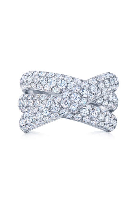 KWIAT-Moonlight Diamond Crossover Ring-WHITE GOLD