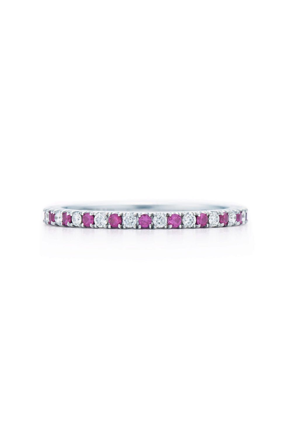 KWIAT-Stackable Diamond Ruby Slim Ring-WHITE GOLD