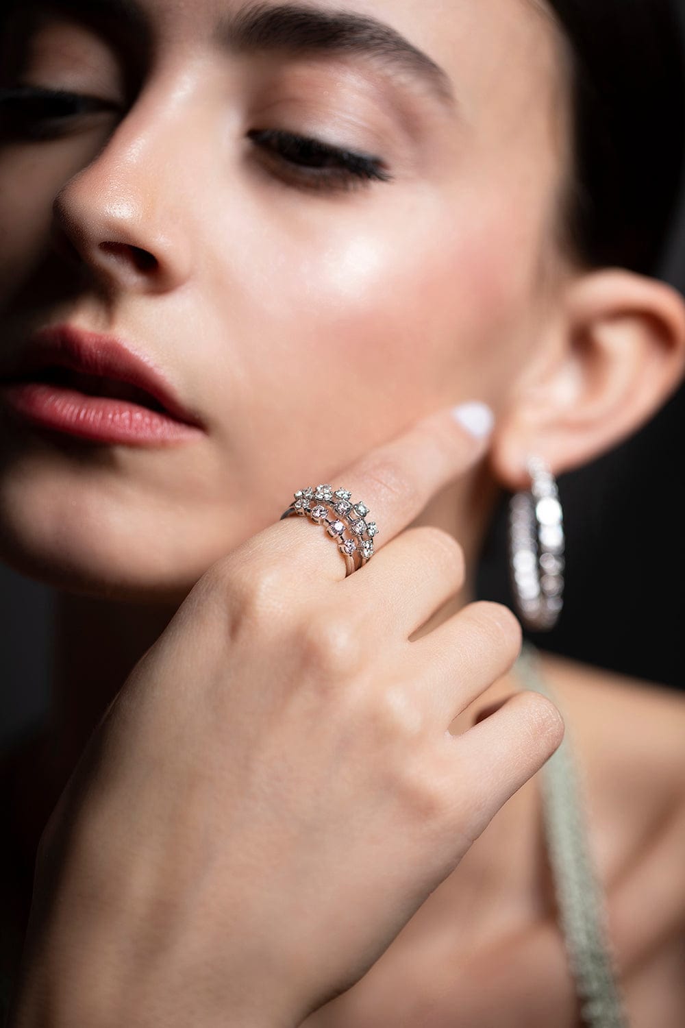KWIAT-Starry Night 3-Row Ring-WHITE GOLD