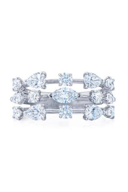 KWIAT-Starry Night 3-Row Ring-WHITE GOLD