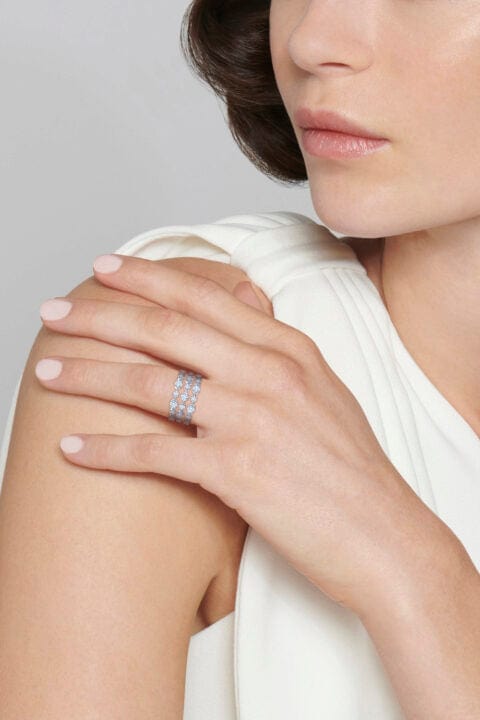 KWIAT-Starry Night Three Row Diamond Ring-WHITE GOLD