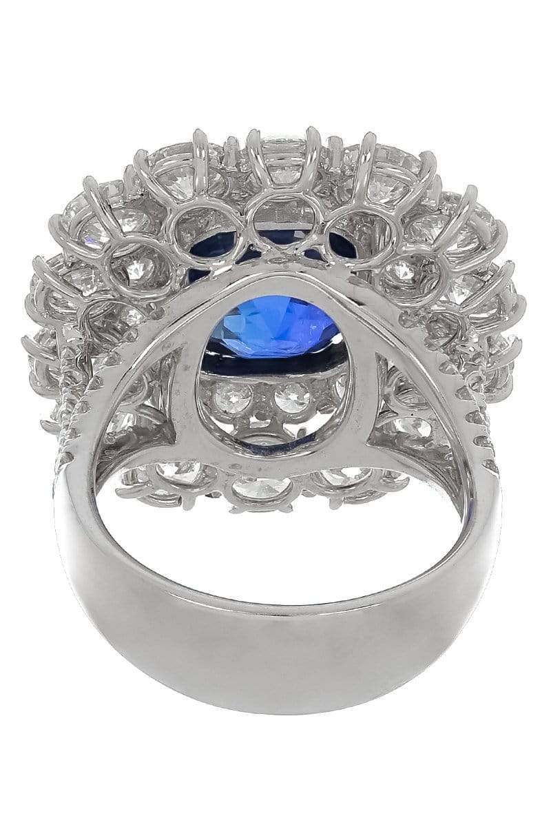 KWIAT-Cushion Sapphire and Diamond Cluster Ring-WHITE GOLD