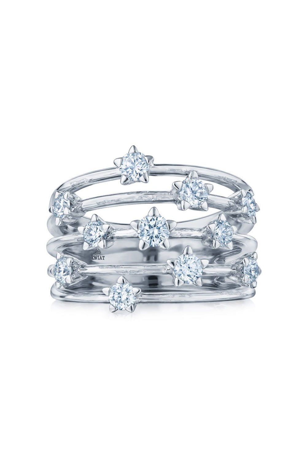 KWIAT-Star-Set Starry Night Multi Row Ring-WHITE GOLD