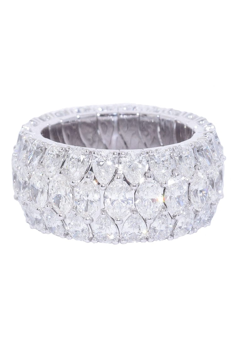 KWIAT-Fancy Shape Diamond Flexible Eternity Band-WHITE GOLD
