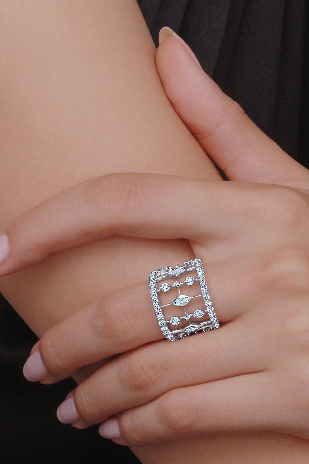 KWIAT-Starry Night Wide Ring-WHITE GOLD