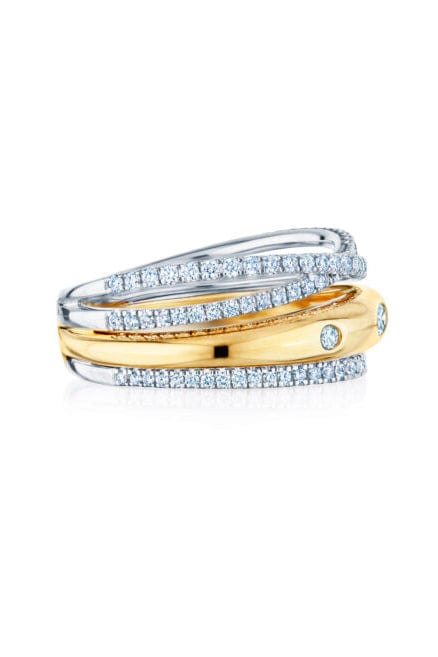 KWIAT-Orbit Stacked Ring-YELLOW GOLD