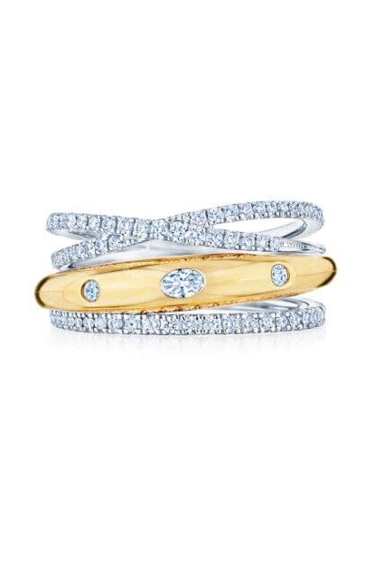 KWIAT-Orbit Stacked Ring-YELLOW GOLD