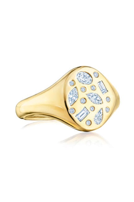 KWIAT-Cobblestone Signet Ring-YELLOW GOLD