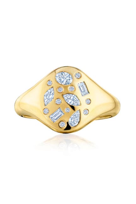 KWIAT-Cobblestone Signet Ring-YELLOW GOLD