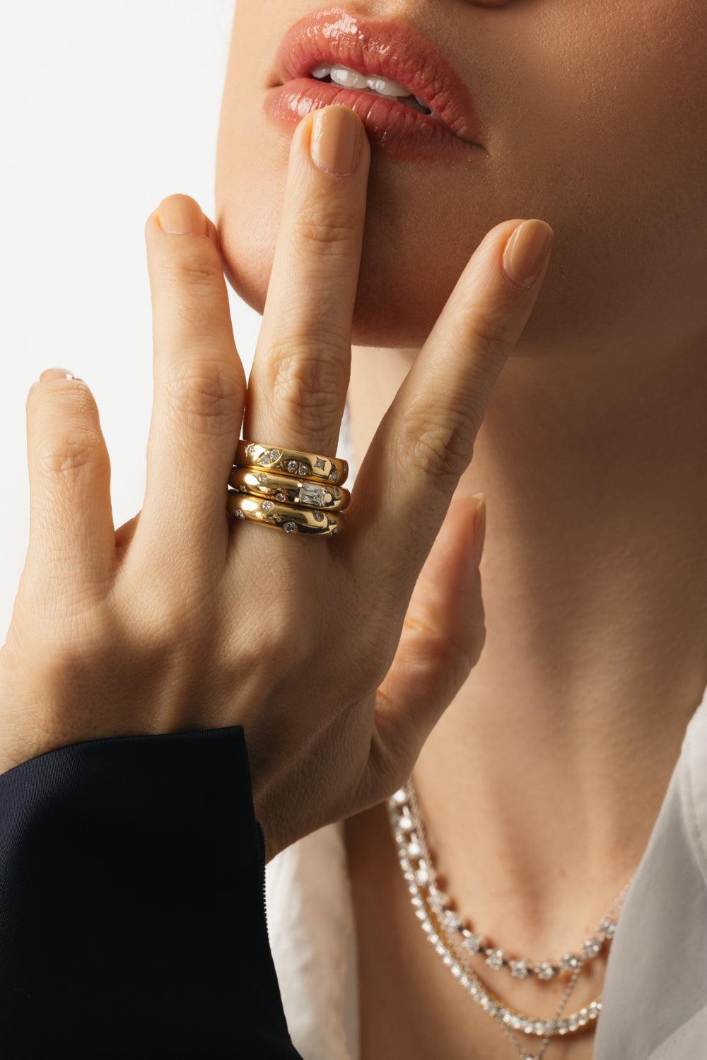 Cobblestone Ashoka Ring-YELLOW GOLD-6.5-JEWELRYFINE JEWELRING-KWIAT
