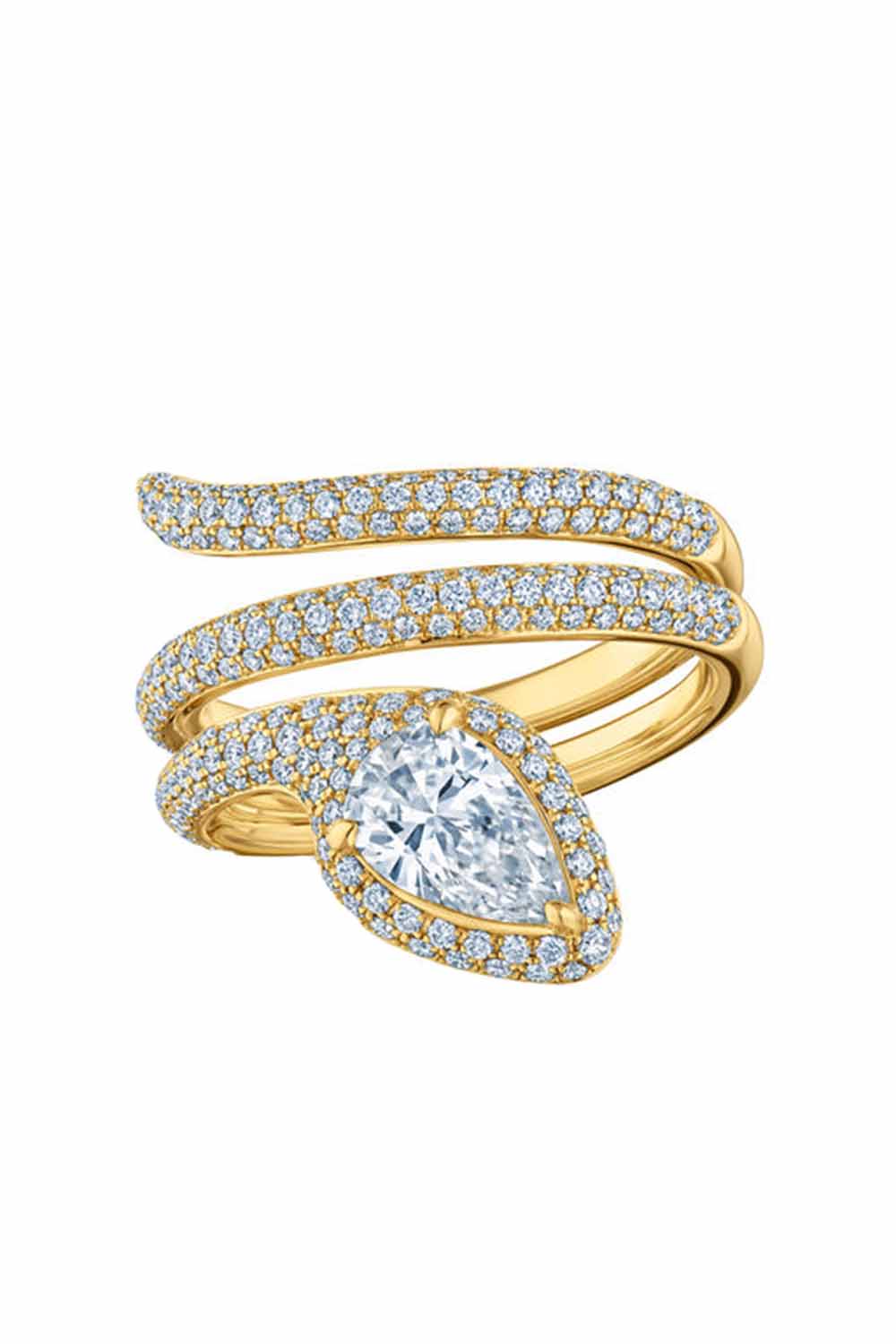 KWIAT-Diamond Snake Ring-YELLOW GOLD