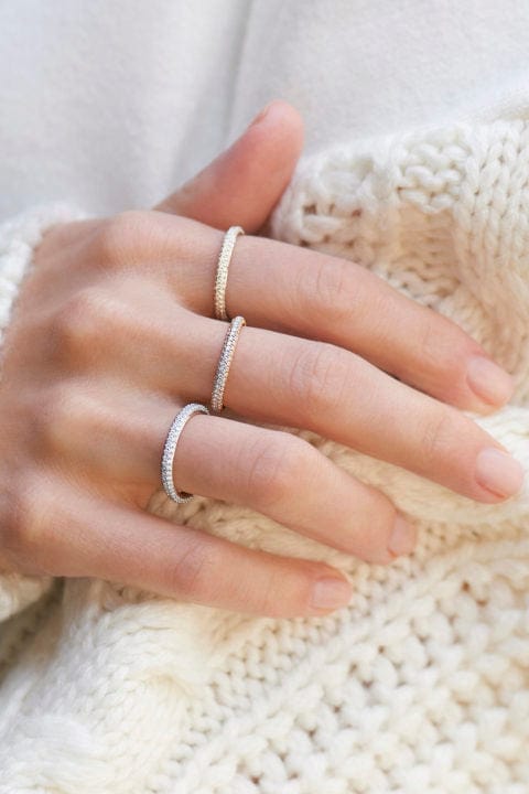 KWIAT-Moonlight 3 Row Diamond Band-YELLOW GOLD