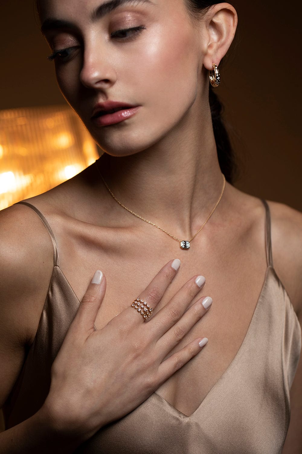 KWIAT-Starry Night 3 Row Diamond Ring-YELLOW GOLD